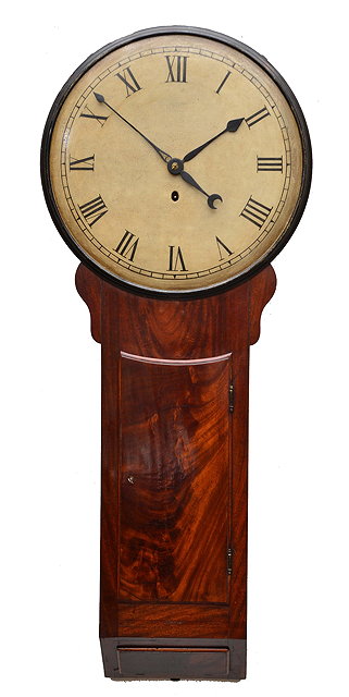 Appraisal: A late th Century mahogany tavern clockwith cream painted Roman