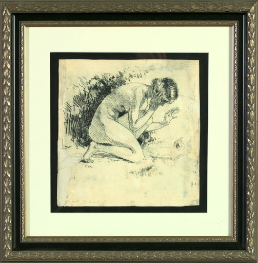 Appraisal: Ellsworth Woodward American New Orleans - Kneeling Nude etching trial