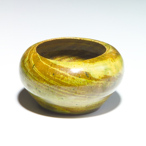 Appraisal: GEORGE OHR Cabinet vase with closed-in rim of marbleized clay