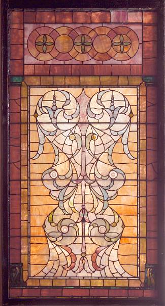 Appraisal: An American stained and leaded glass window th century Overall