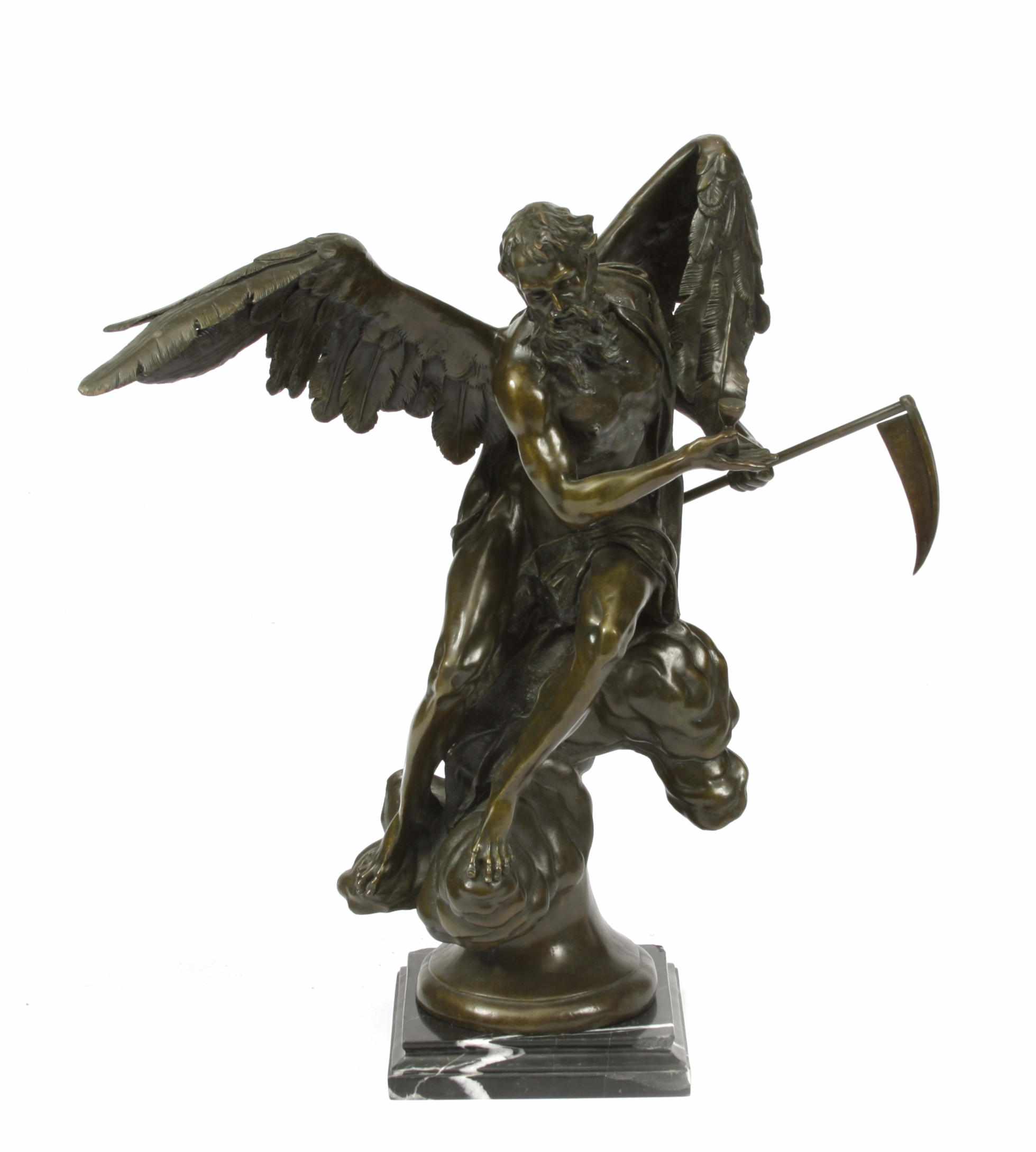 Appraisal: A French patinated bronze figure of Chronos after the model