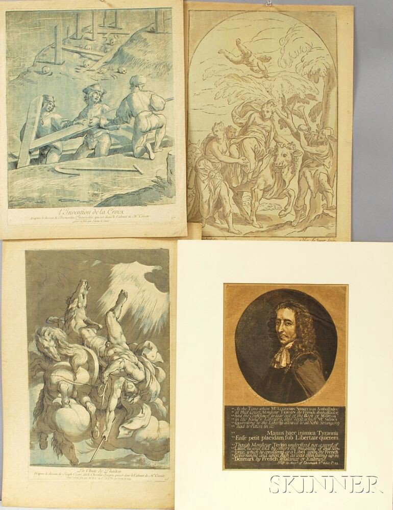 Appraisal: Four Old Master Woodcuts Nicolas Le Sueur French - L'Invention