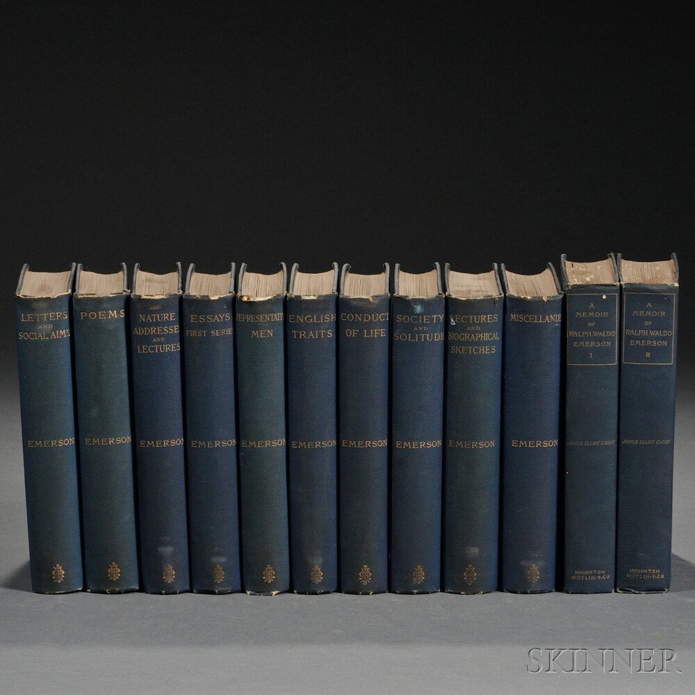 Appraisal: Emerson Ralph Waldo - Complete Works Riverside Edition Boston Houghton