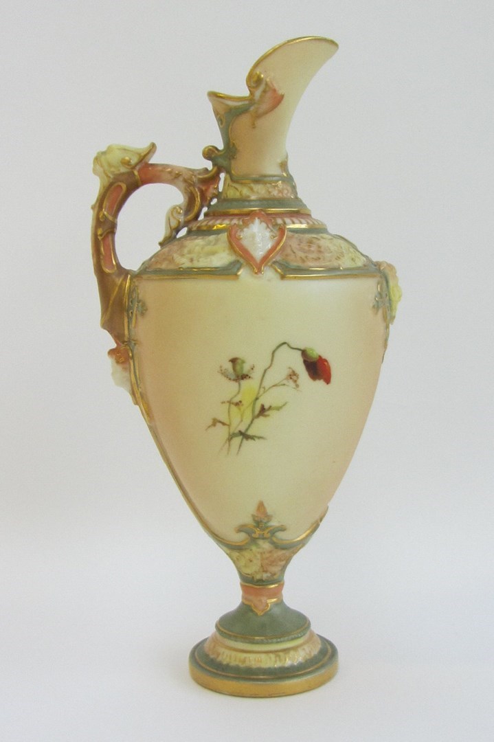 Appraisal: A Royal Worcester ewer circa set with scroll and acanthus