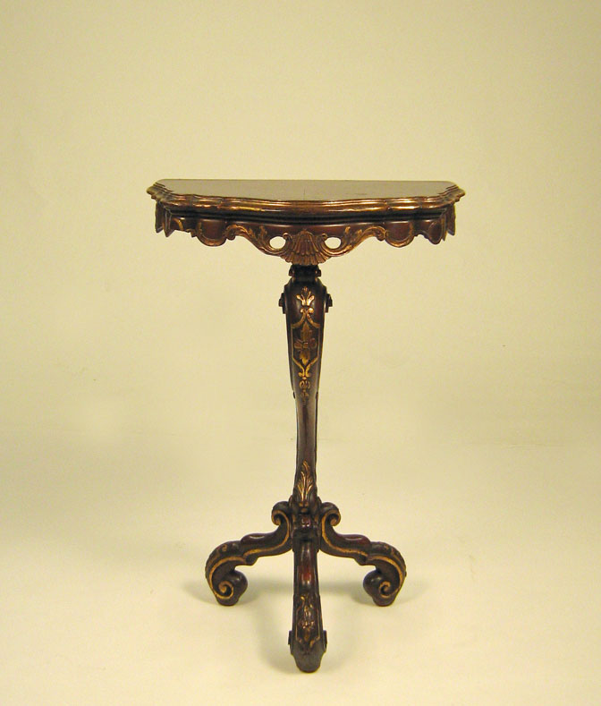 Appraisal: Sicilian rococo style walnut and parcel gilt console table The