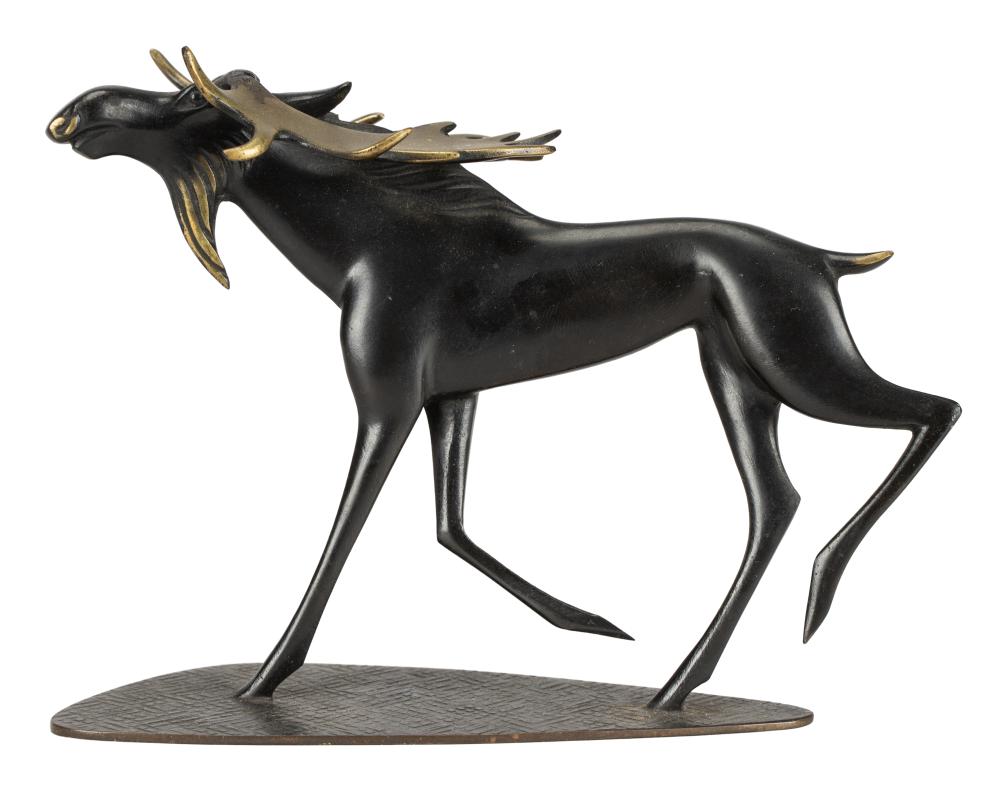 Appraisal: RICHARD ROHAC AUSTRIAN BRONZE MOOSE FIGUREmarked RR Made in Austria