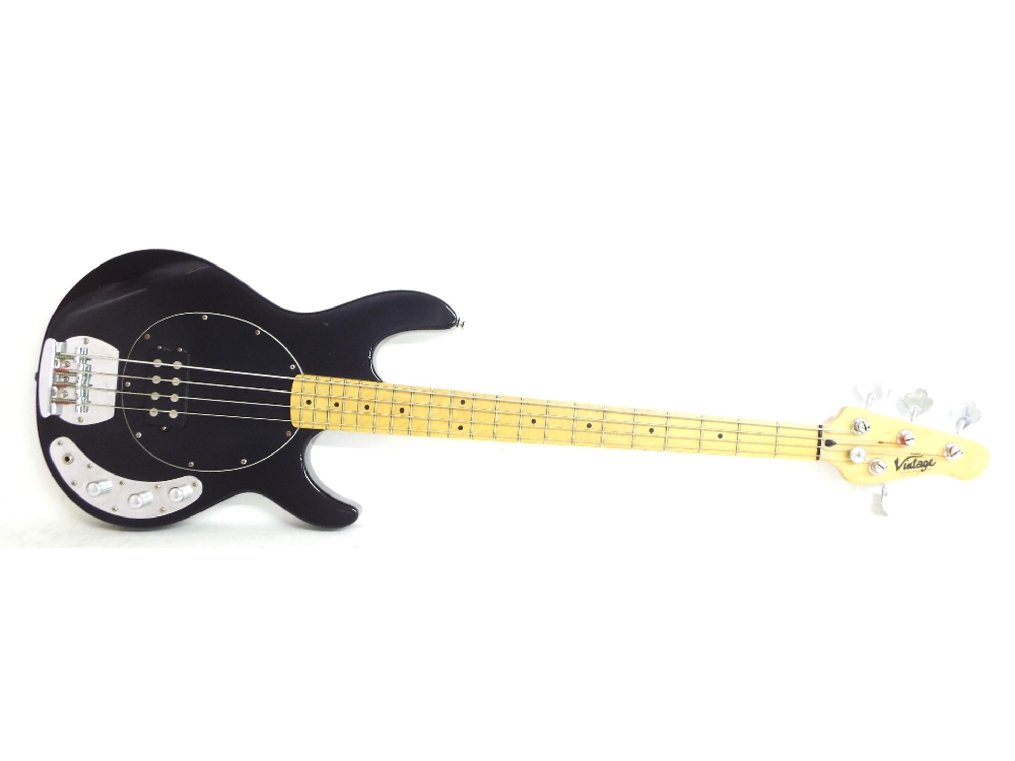 Appraisal: Vintage V Stingray bass guitar black finish with various surface