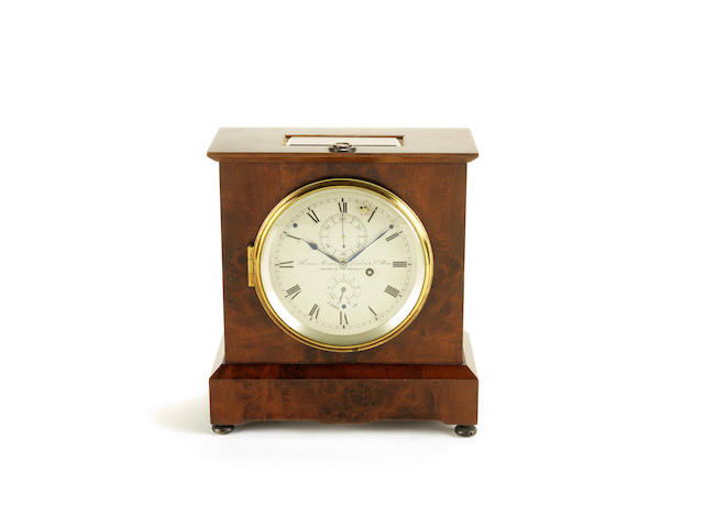 Appraisal: A good mid th century burr walnut table chronometer Thomas