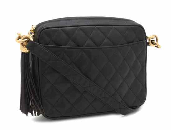 Appraisal: A Chanel Black Caviar Leather Bag with long shoulder strap