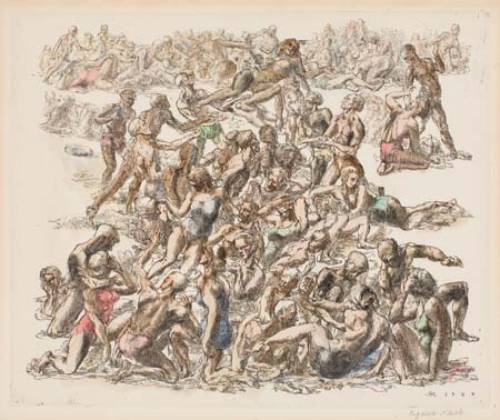 Appraisal: REGINALD MARSH Coney Island Beach Etching with hand coloring in