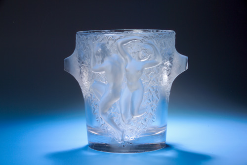 Appraisal: R LALIQUE Wine cooler Ganymede clear and frosted ca An