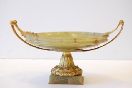 Appraisal: ONYX AND GILT METAL TAZZA