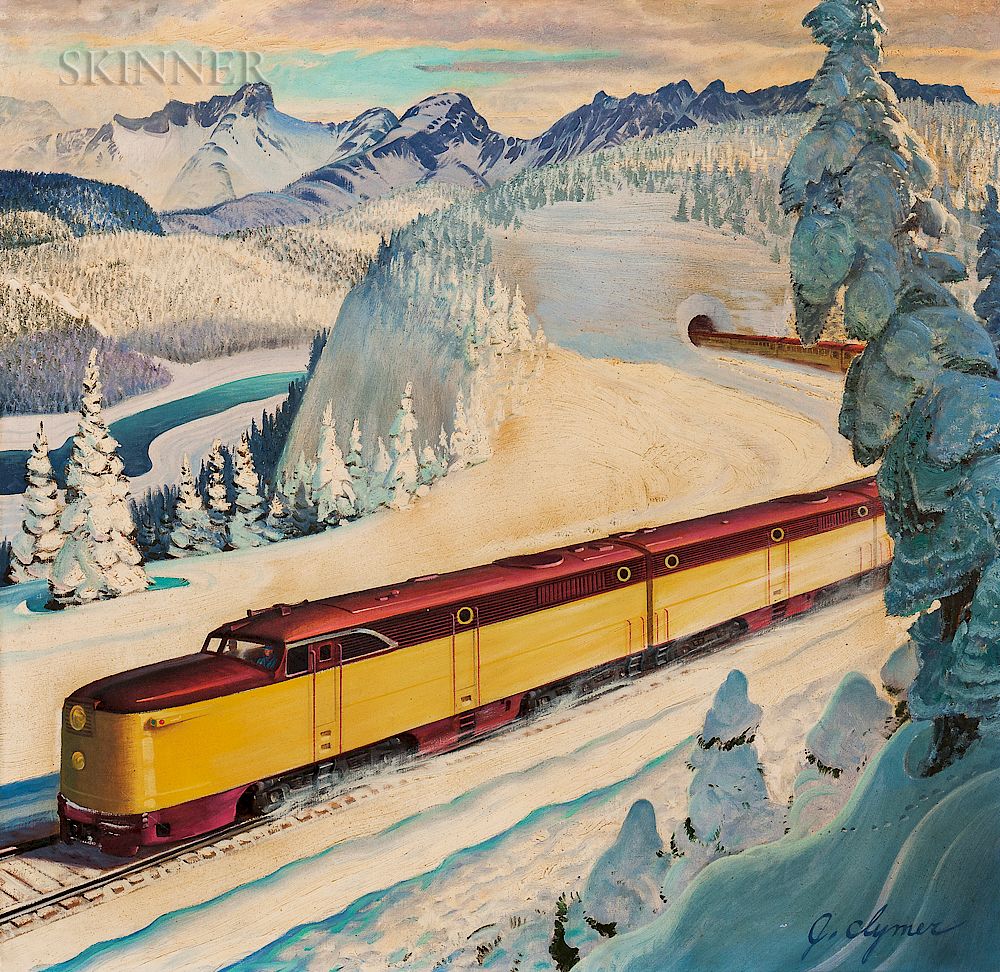 Appraisal: John Clymer American - American Locomotive Diesel-Electric Train Illustration for