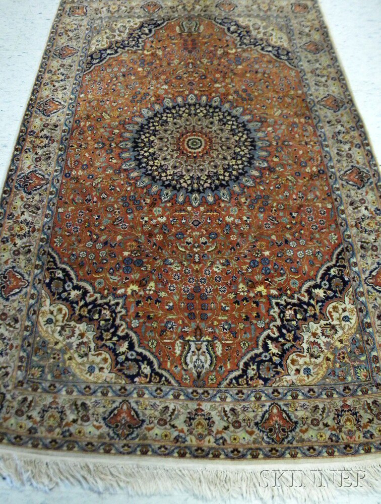 Appraisal: Tabriz Rug Northwest Persia th century the concentric floral center