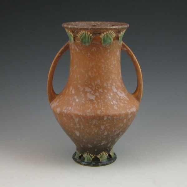 Appraisal: Roseville Ferella - '' handled vase in brown Marked with