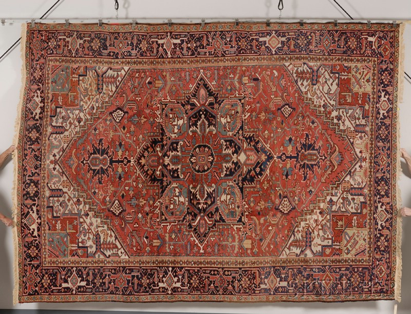 Appraisal: Heriz Carpet Northwest Persia second quarter th century minor moth