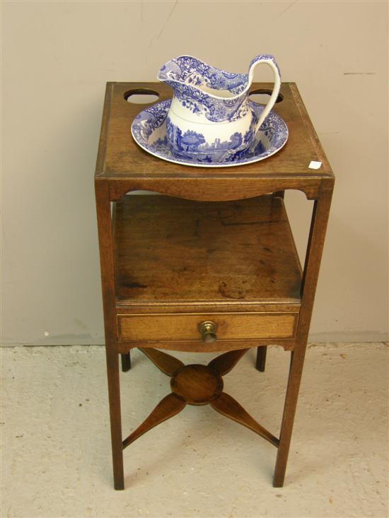 Appraisal: th century mahogany wash stand with Copeland blue and white