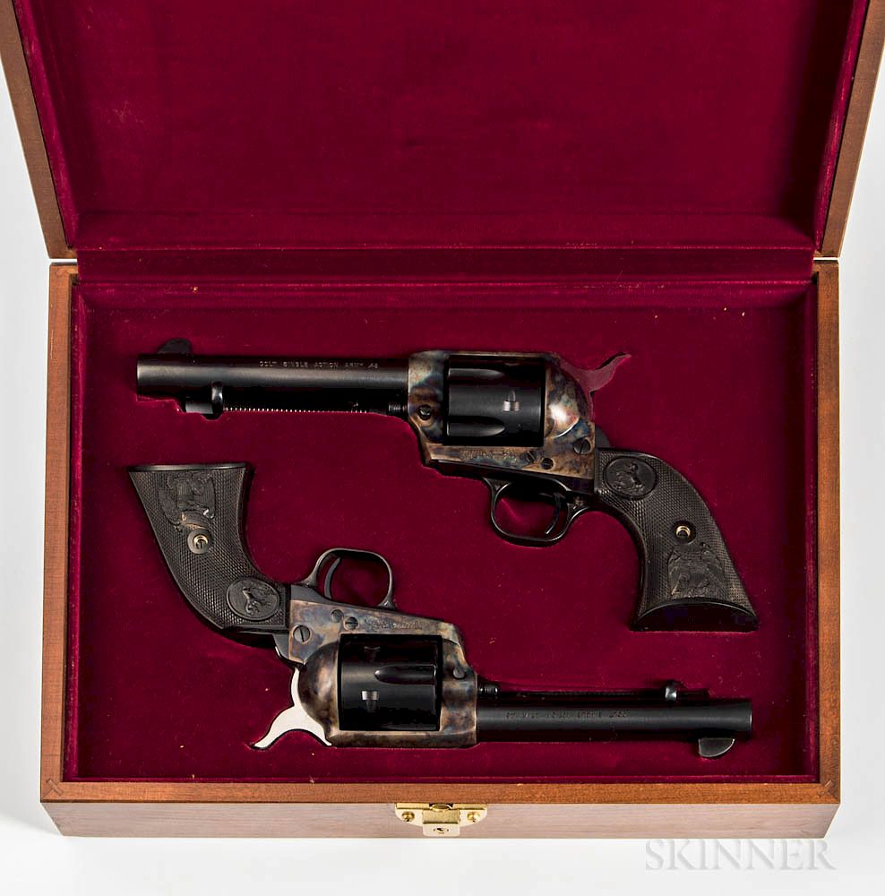 Appraisal: Cased Pair of Consecutively Serial Numbered rd Generation Colt Single-action