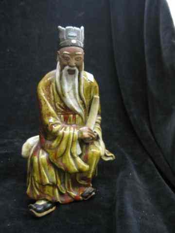 Appraisal: Chinese Mudman Figurine seated immortal ''