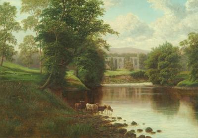 Appraisal: WILLIAM MELLOR - Bolton Abbey from the Wharfe Yorkshire signed