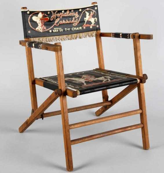 Appraisal: Hopalong Cassidy Child's Folding TV Chair Description Shows Hopalong on