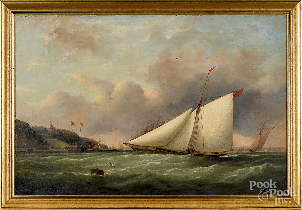 Appraisal: British oil on canvas seascape Exclusive on Bidsquare British oil