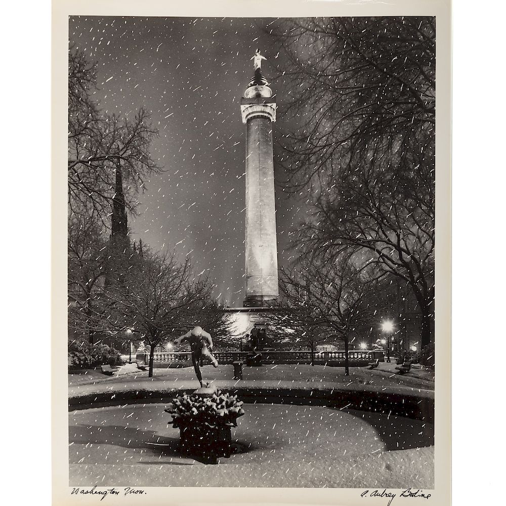 Appraisal: A Aubrey Bodine Washington Monument American - Gelatin silver print