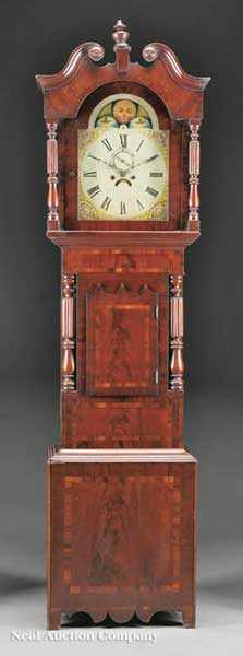 Appraisal: An English Inlaid Mahogany Tall Case Clock mid- th c