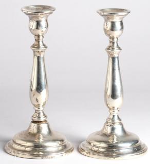 Appraisal: Pair of International Weighted Silver Candlesticks In the Lord Saybrook