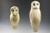 Appraisal: FOLK ART CARVED OWLS - Carved and Hand painted Folk