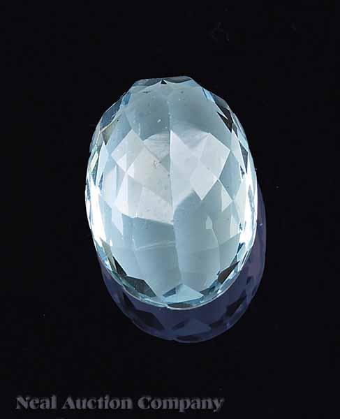 Appraisal: An Unset Aquamarine Gemstone faceted oval cut approx ct length