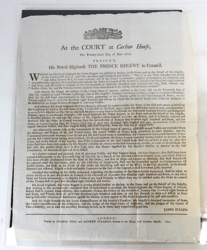 Appraisal: At the Court at Carlton House Broadside Printed in London