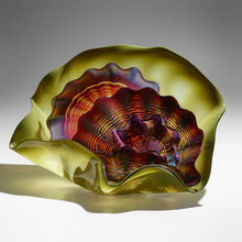 Appraisal: Dale Chihuly OLIVE GREEN PERSIAN SET WITH RED LIP WRAPS