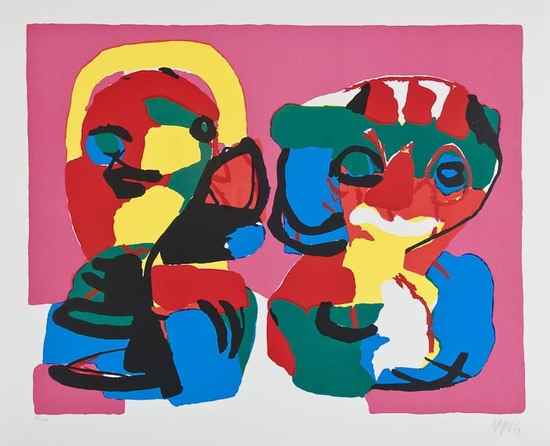 Appraisal: Karel Appel - Attendre un Ami lithograph printed in colours