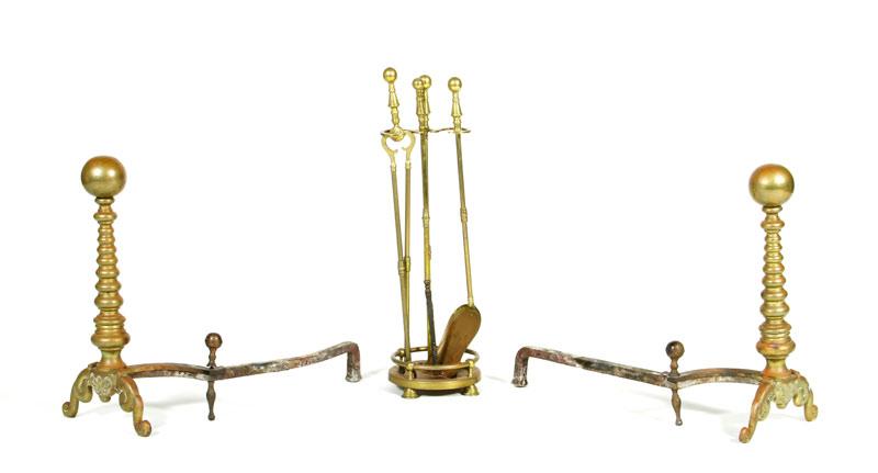 Appraisal: - Antique Fire Accessories Antique fire accessories to include two