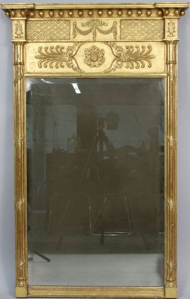 Appraisal: Federal-style giltwood mirror having beveled glass mirror h x w