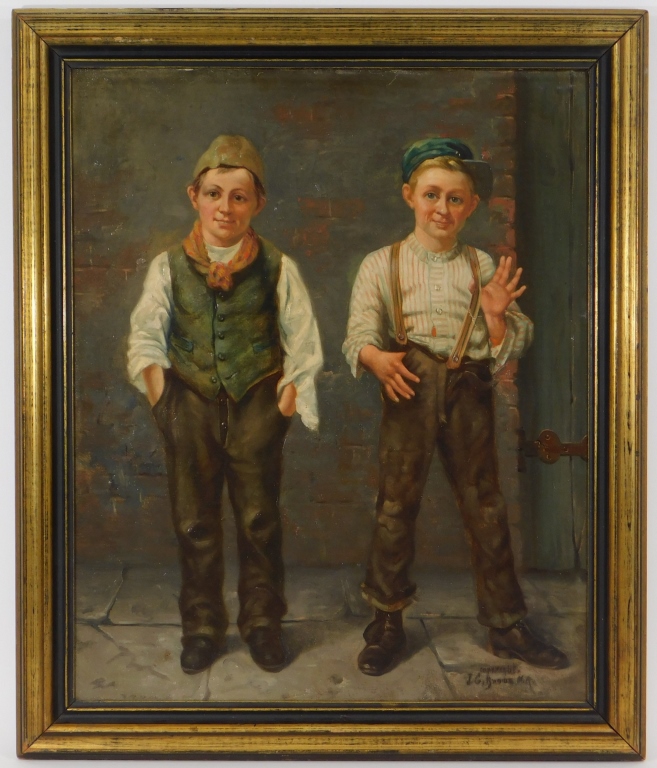 Appraisal: JOHN GEORGE BROWN AMERICAN CHILDREN GENRE PAINTING New York California