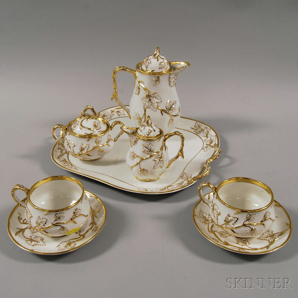 Appraisal: KPM Tea Service for Two th century the covered teapot