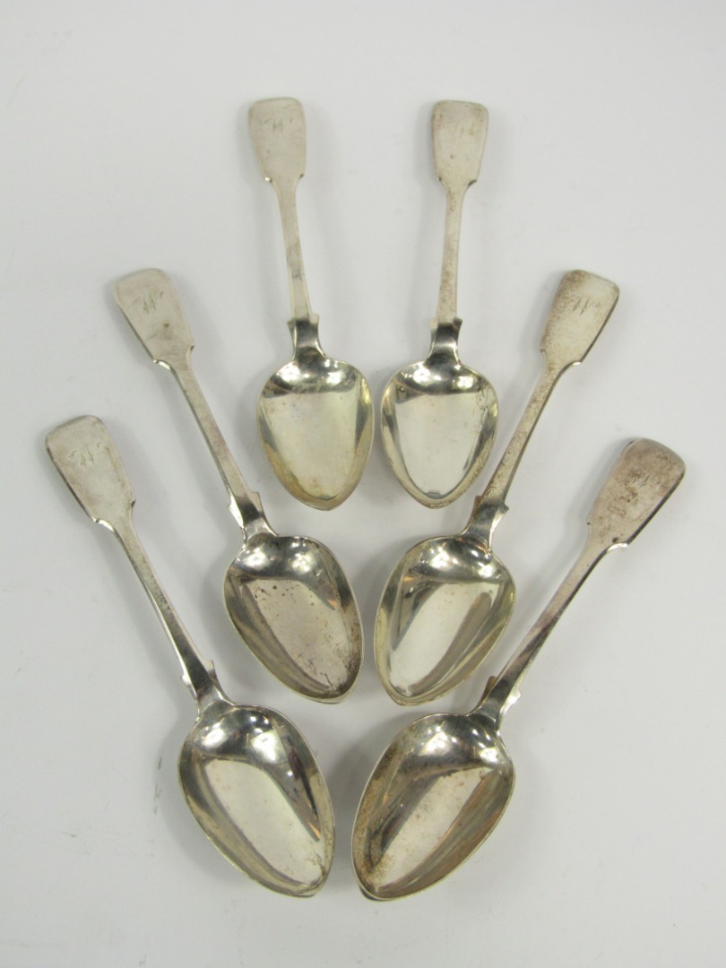 Appraisal: A set of six Victorian silver Old English pattern dessert