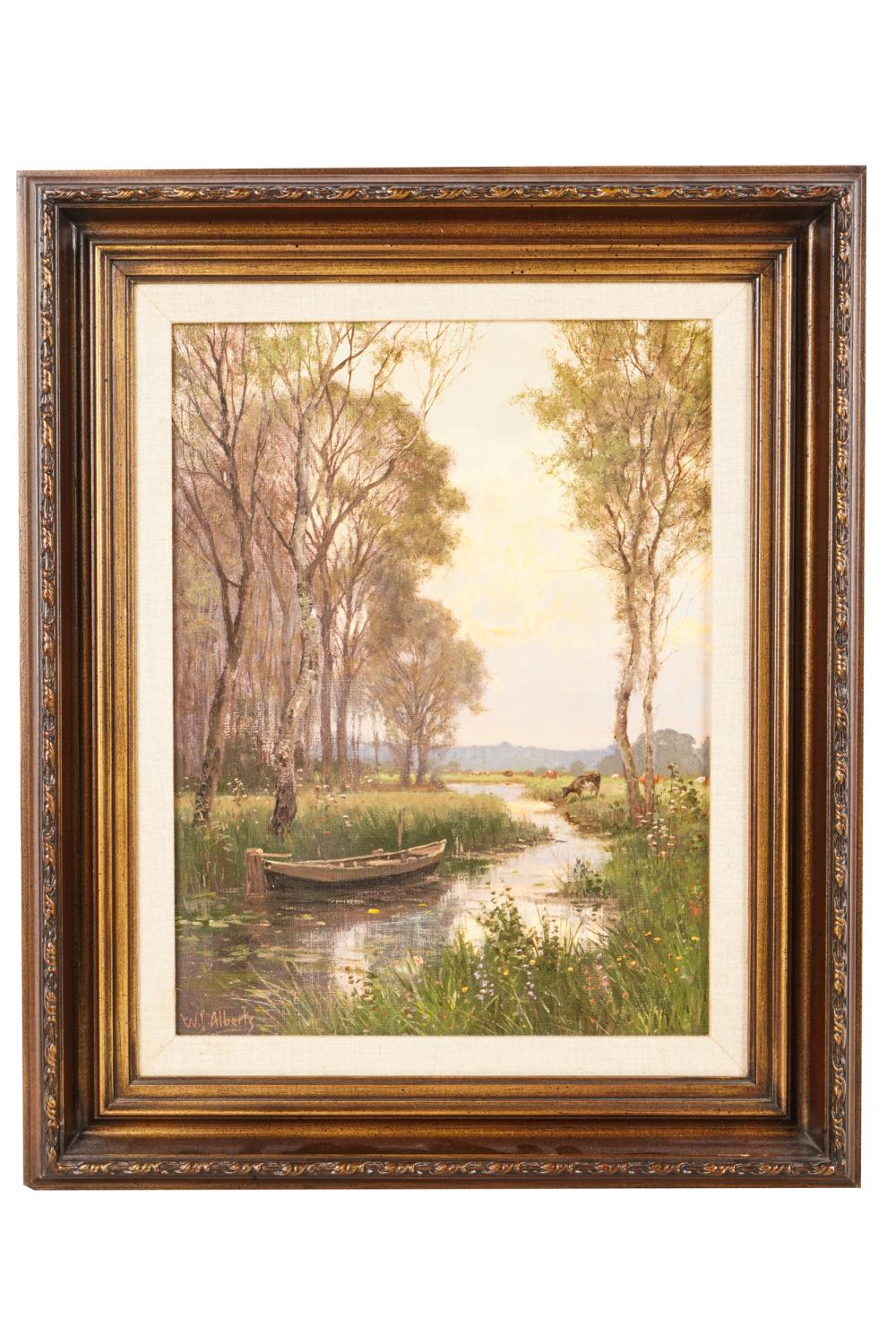 Appraisal: WILLEM ALBERTS - LANDSCAPE WITH STREAMoil on canvas signed lower