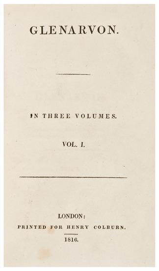 Appraisal: LAMB Lady Caroline - Glenarvon London Printed for Henry Colburn