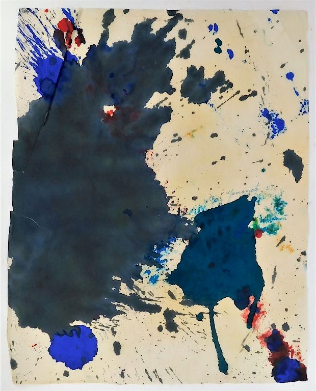 Appraisal: Taro Yamamoto Abstract Expressionist WC Painting Taro Yamamoto California Connecticut