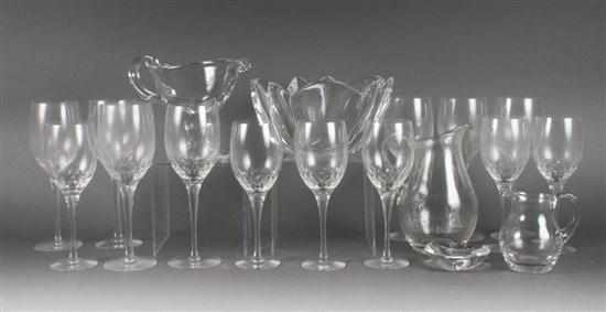 Appraisal: Orrefors glass wine stems Orrefors glass bowl glass pitchers and