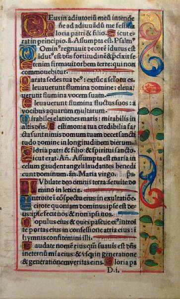 Appraisal: Early Printed Material amp Illuminated Manuscripts leaves Leaf of a