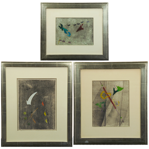 Appraisal: ROLPH SCARLETT AMERICAN - Three mixed media prints two horizontal