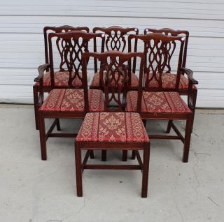 Appraisal: Set of Chippendale style mahogany chairs Set of Chippendale style