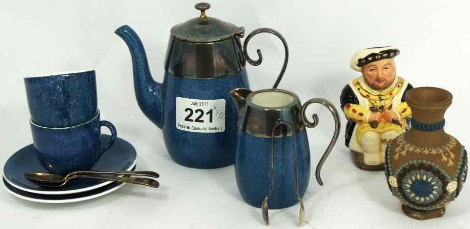 Appraisal: Royal Doulton Early Powder Blue Coffee Set with Metal Fixings