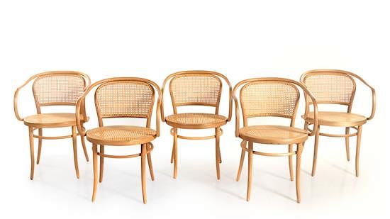 Appraisal: After Josef Hoffmann Mid th Century Set of Five Arm