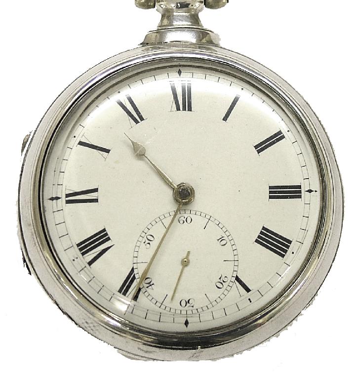 Appraisal: English silver pair cased fusee verge pocket watch hallmarked London