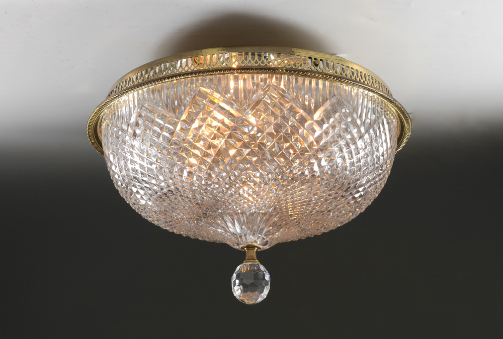 Appraisal: WATERFORD CRYSTAL CEILING FIXTURE Flush mount ceiling light with crystal